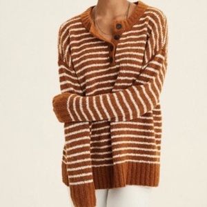 AEO Striped Jegging Henley Sweater